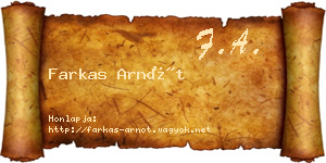 Farkas Arnót névjegykártya